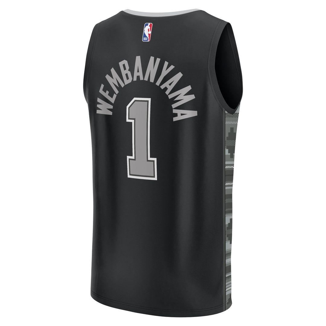 Victor Wembanyama San Antonio Spurs Fanatics Youth Fast Break Player Jersey - Statement Edition - Black Official NBA Team Apparel Basketball Fan Gear