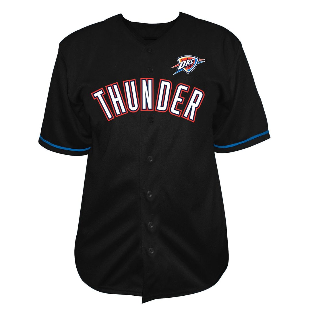 Oklahoma City Thunder Fanatics Big & Tall Pop Full-Button Jersey - Black Official NBA Team Apparel Basketball Fan Gear