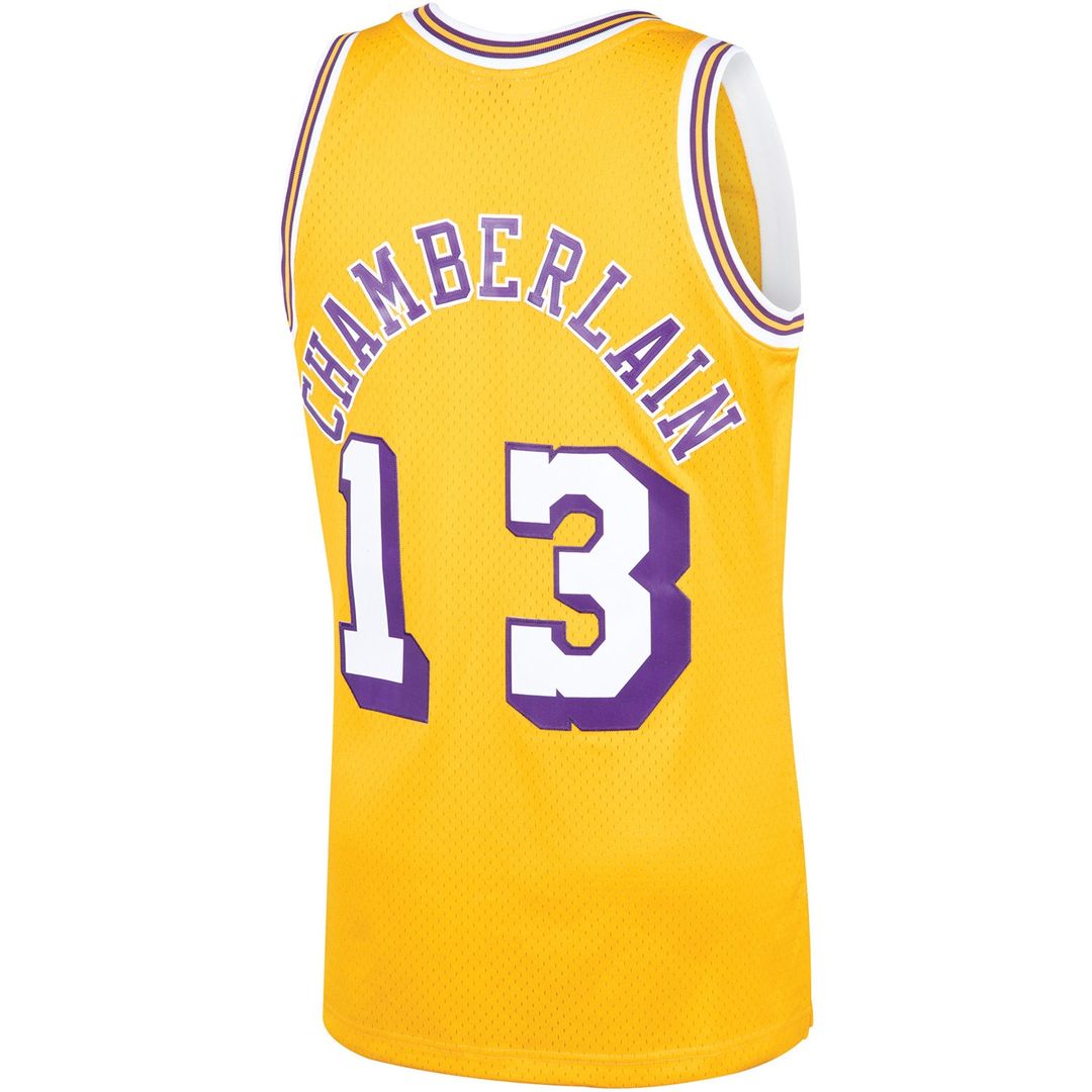 Wilt Chamberlain Los Angeles Lakers Mitchell & Ness 1971/72 Hardwood Classics Swingman Jersey - Gold Official NBA Team Apparel Basketball Fan Gear