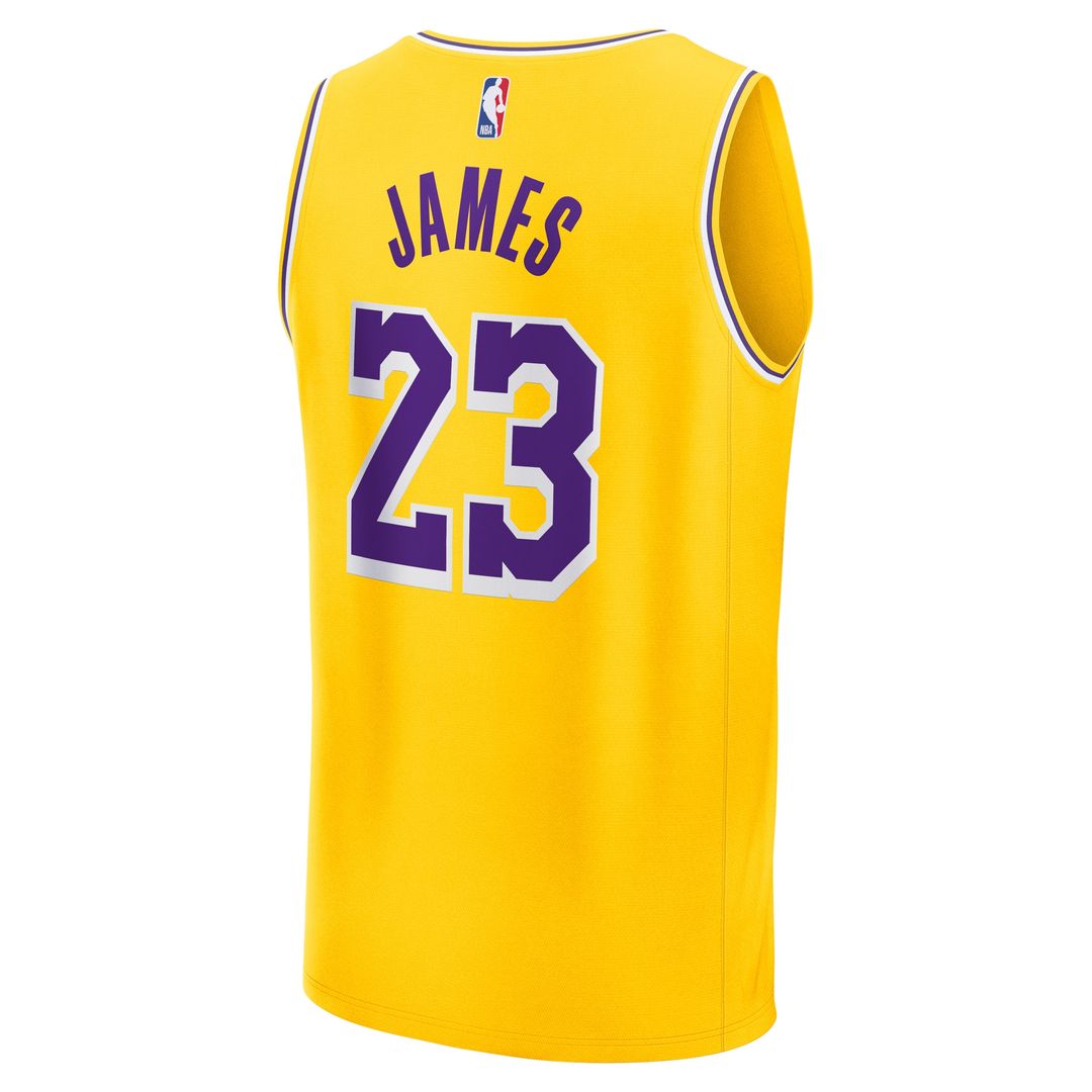 LeBron James Los Angeles Lakers Fanatics Fast Break Replica Jersey - Icon Edition - Gold Official NBA Team Apparel Basketball Fan Gear