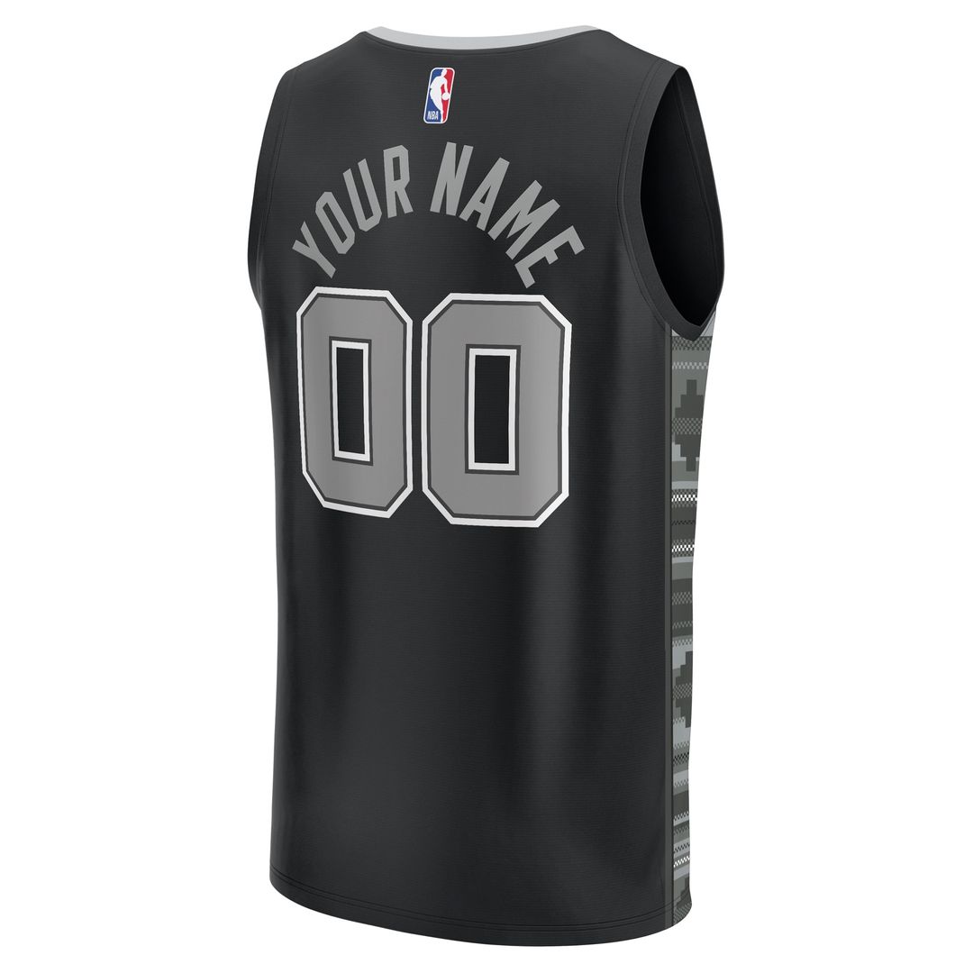 San Antonio Spurs Fanatics Youth Fast Break Replica Custom Jersey - Statement Edition - Black Official NBA Team Apparel Basketball Fan Gear