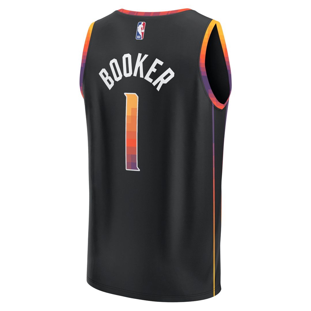 Devin Booker Phoenix Suns Fanatics Fast Break Replica Player Jersey - Statement Edition - Black Official NBA Team Apparel Basketball Fan Gear