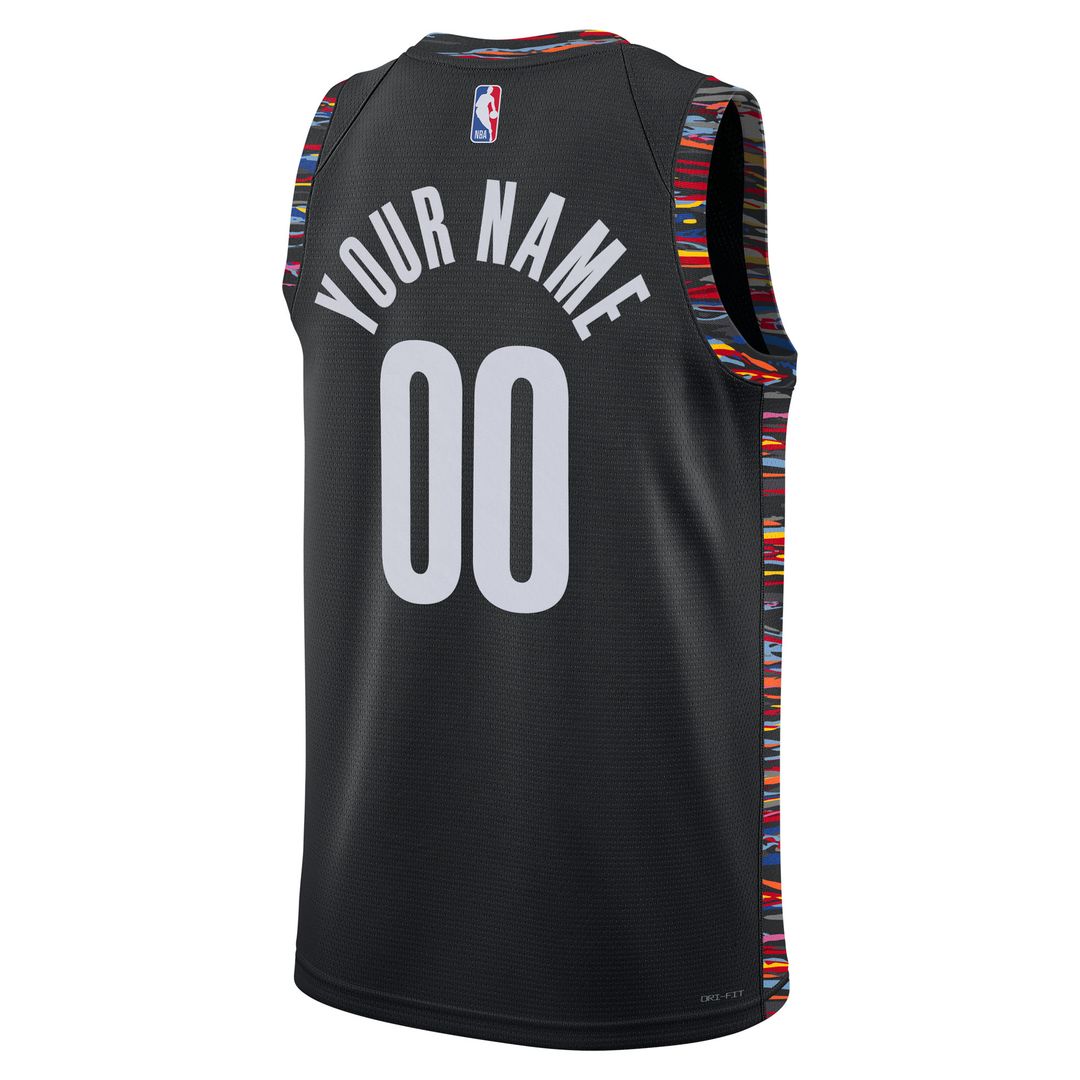 Brooklyn Nets Nike Unisex 2025/26 City Edition Swingman Custom Jersey - Black Official NBA Team Apparel Basketball Fan Gear