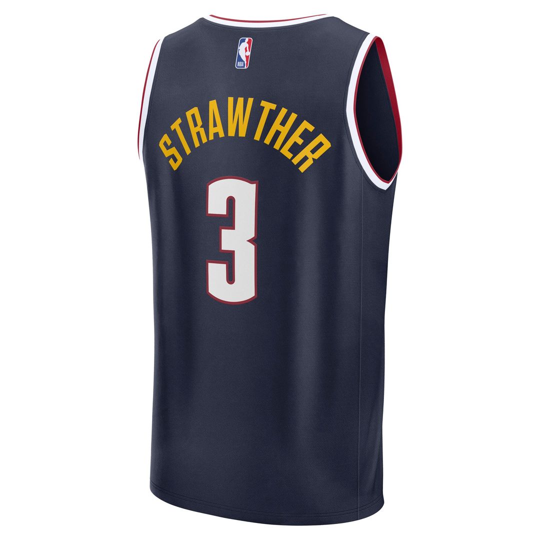 Julian Strawther Denver Nuggets Fanatics Fast Break Replica Player Jersey - Icon Edition - Navy Official NBA Team Apparel Basketball Fan Gear