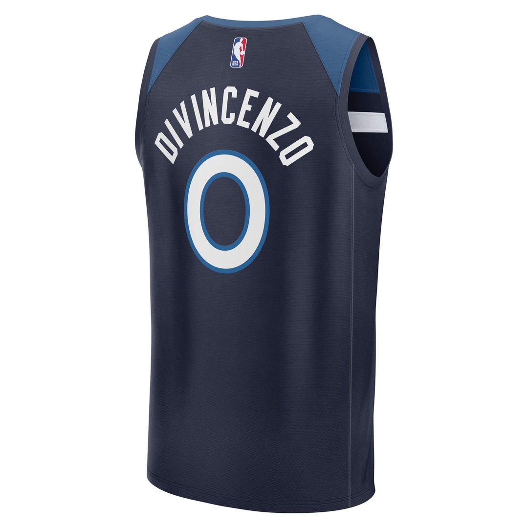 Donte DiVincenzo Minnesota Timberwolves Fanatics Fast Break Replica Player Jersey - Icon Edition - Navy Official NBA Team Apparel Basketball Fan Gear