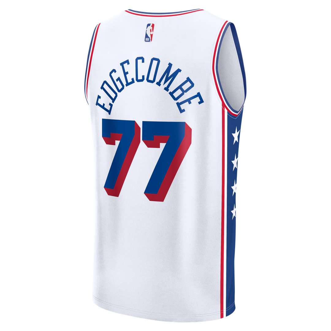 VJ Edgecombe Philadelphia 76ers Fanatics Fast Break Replica Jersey - White - Association Edition Official NBA Team Apparel Basketball Fan Gear
