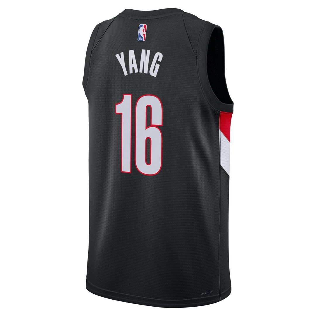 Yang Hansen Portland Trail Blazers Nike Unisex Swingman Jersey - Icon Edition - Black Official NBA Team Apparel Basketball Fan Gear