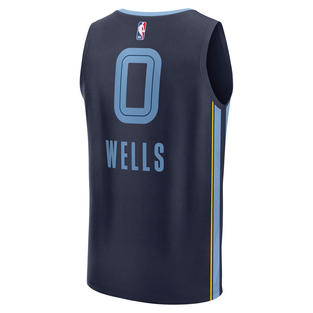 Jaylen Wells Memphis Grizzlies Fanatics Fast Break Replica Player Jersey - Icon Edition - Navy Official NBA Team Apparel Basketball Fan Gear