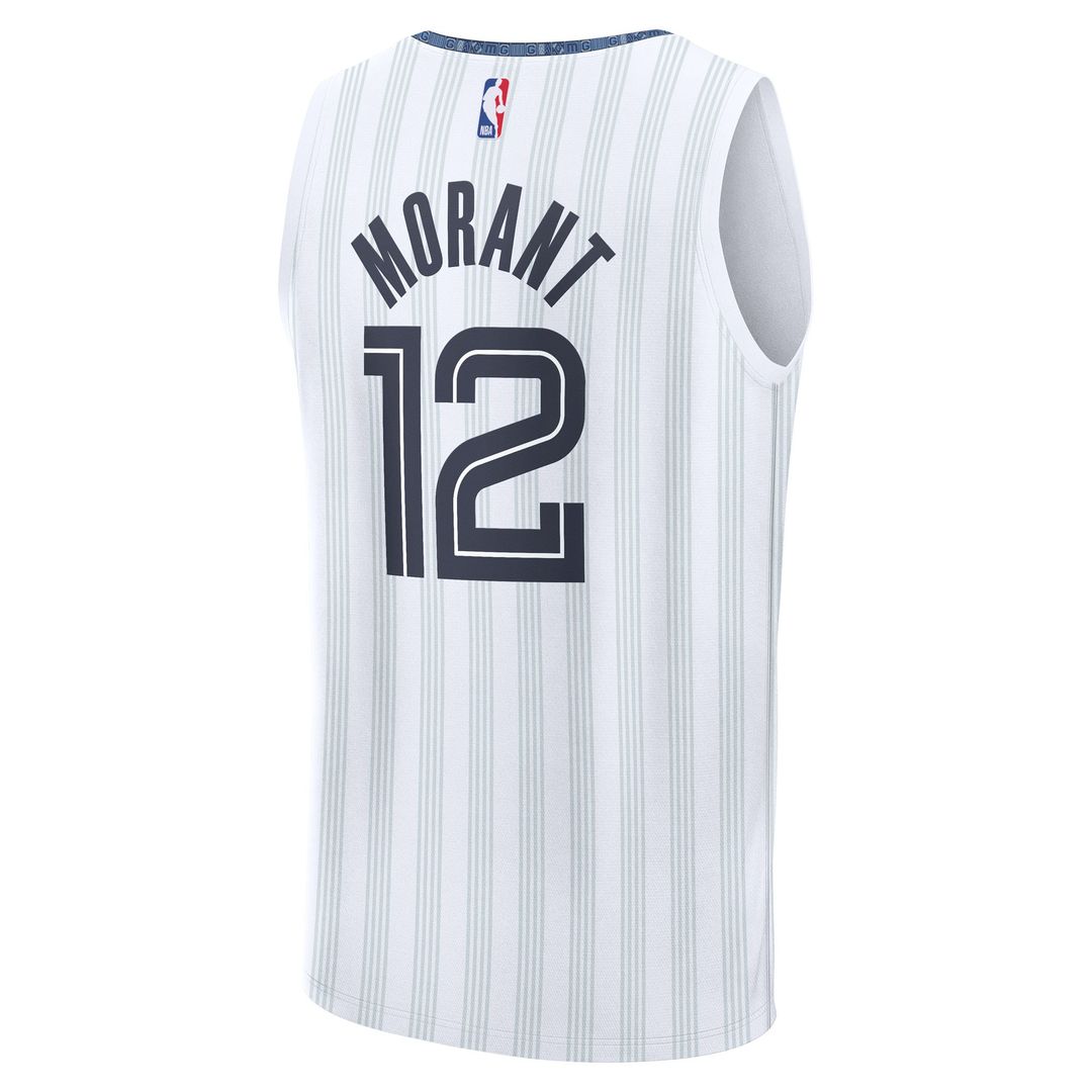 Ja Morant Memphis Grizzlies Fanatics 2025/26 City Edition Fast Break Jersey - White Official NBA Team Apparel Basketball Fan Gear