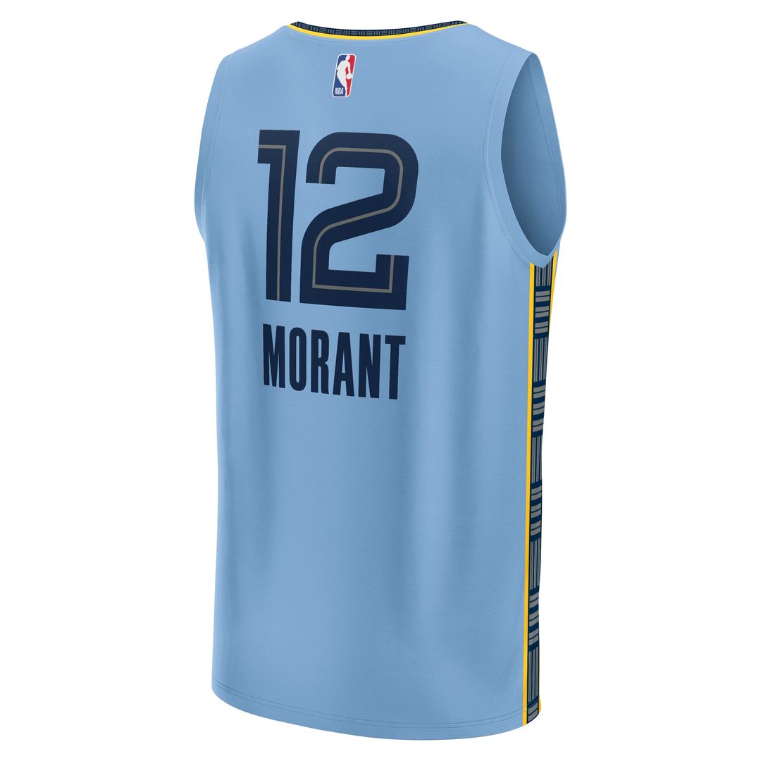 Ja Morant Memphis Grizzlies Fanatics Youth Fast Break Replica Player Jersey - Statement Edition - Light Blue Official NBA Team Apparel Basketball Fan