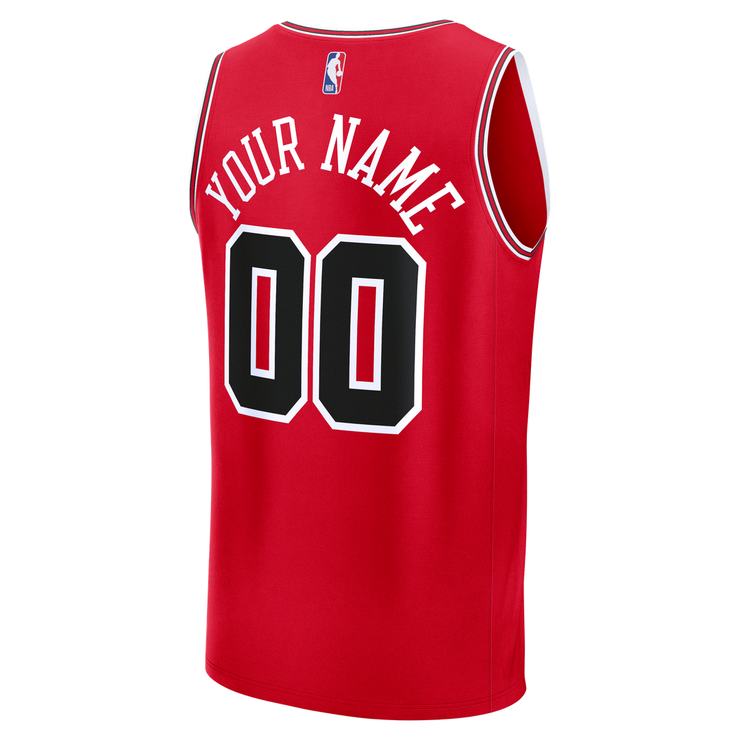 Chicago Bulls Fanatics Fast Break Custom Jersey - Icon Edition - Black Official NBA Team Apparel Basketball Fan Gear