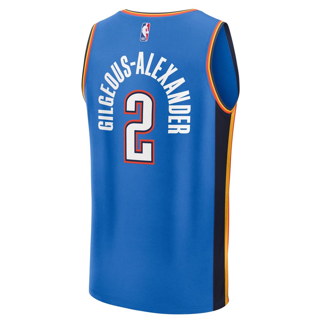 Shai Gilgeous-Alexander Oklahoma City Thunder Fanatics Big & Tall Fast Break Jersey - Icon Edition - Blue Official NBA Team Apparel Basketball Fan Gea