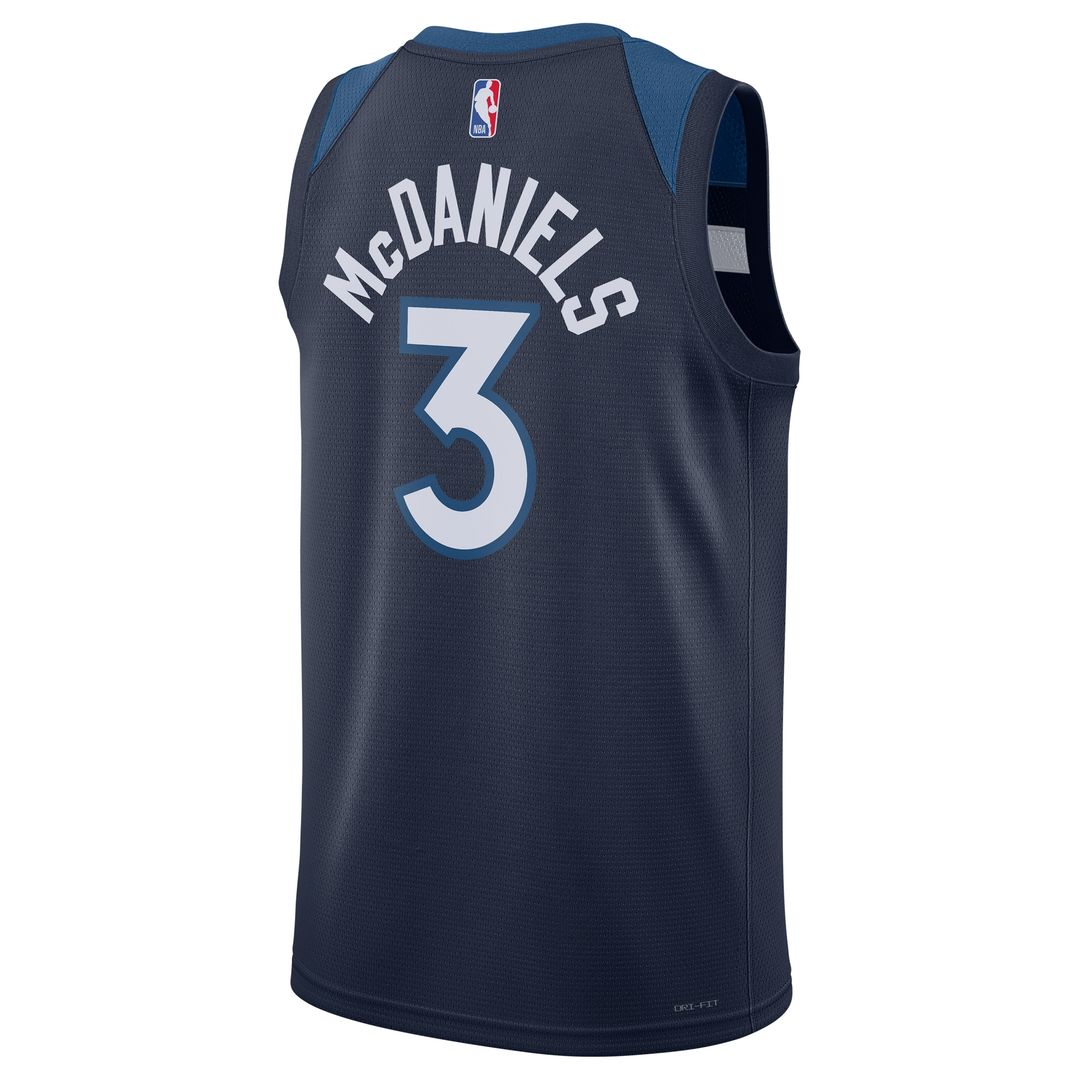 Jaden McDaniels Minnesota Timberwolves Nike Unisex Swingman Player Jersey - Icon Edition - Navy Official NBA Team Apparel Basketball Fan Gear