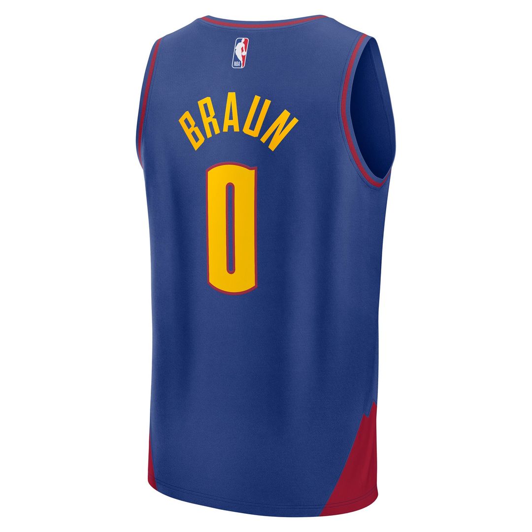 Christian Braun Denver Nuggets Fanatics Fast Break Replica Player Jersey - Statement Edition - Blue Official NBA Team Apparel Basketball Fan Gear
