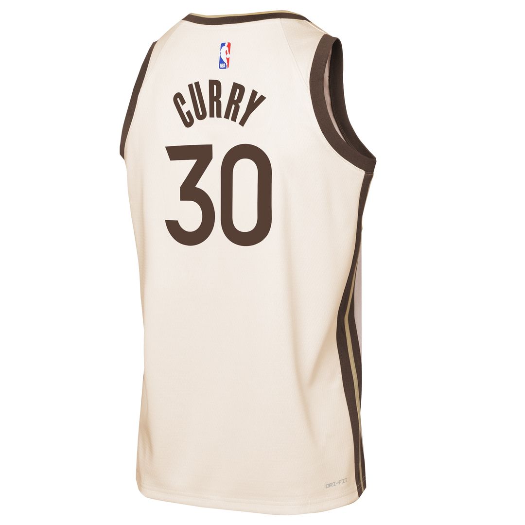Stephen Curry Golden State Warriors Nike Youth 2025/26 City Edition Swingman Jersey - Tan Official NBA Team Apparel Basketball Fan Gear