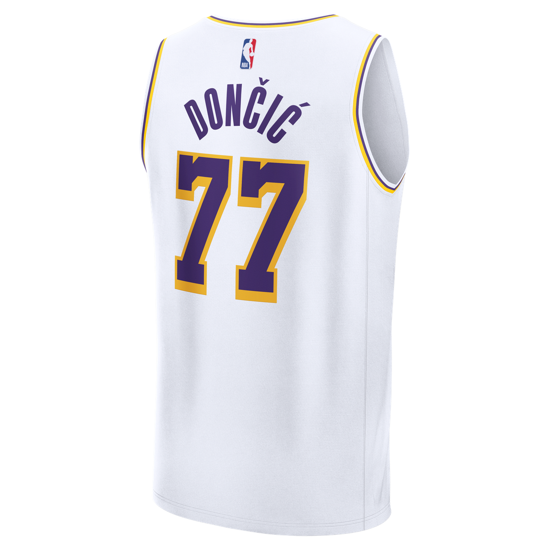 Luka Dončić Los Angeles Lakers Fanatics Youth Fast Break Replica Jersey - White - Association Edition Official NBA Team Apparel Basketball Fan Gear