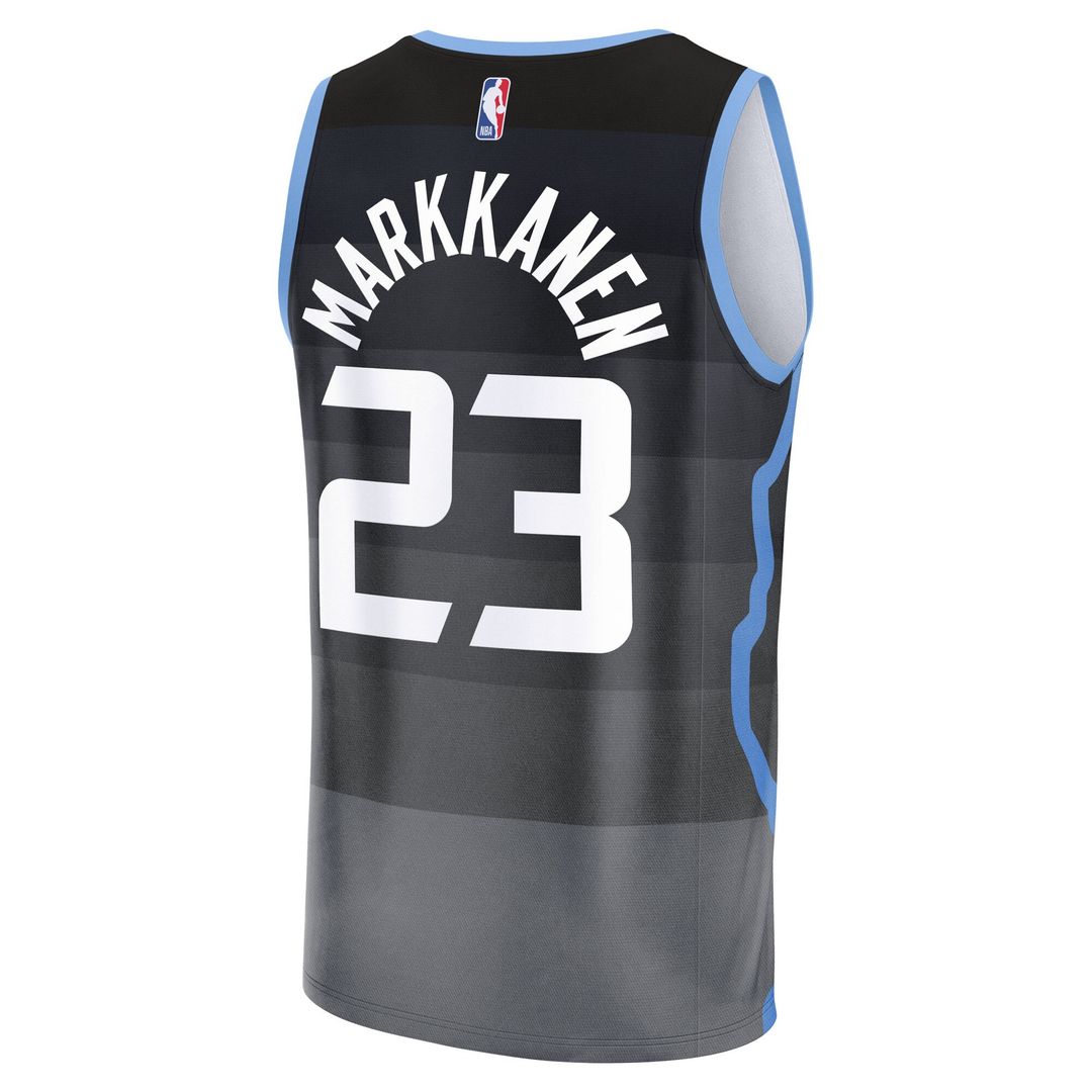 Lauri Markkanen Utah Jazz Fanatics Youth Fast Break Jersey - City Edition - Black Official NBA Team Apparel Basketball Fan Gear
