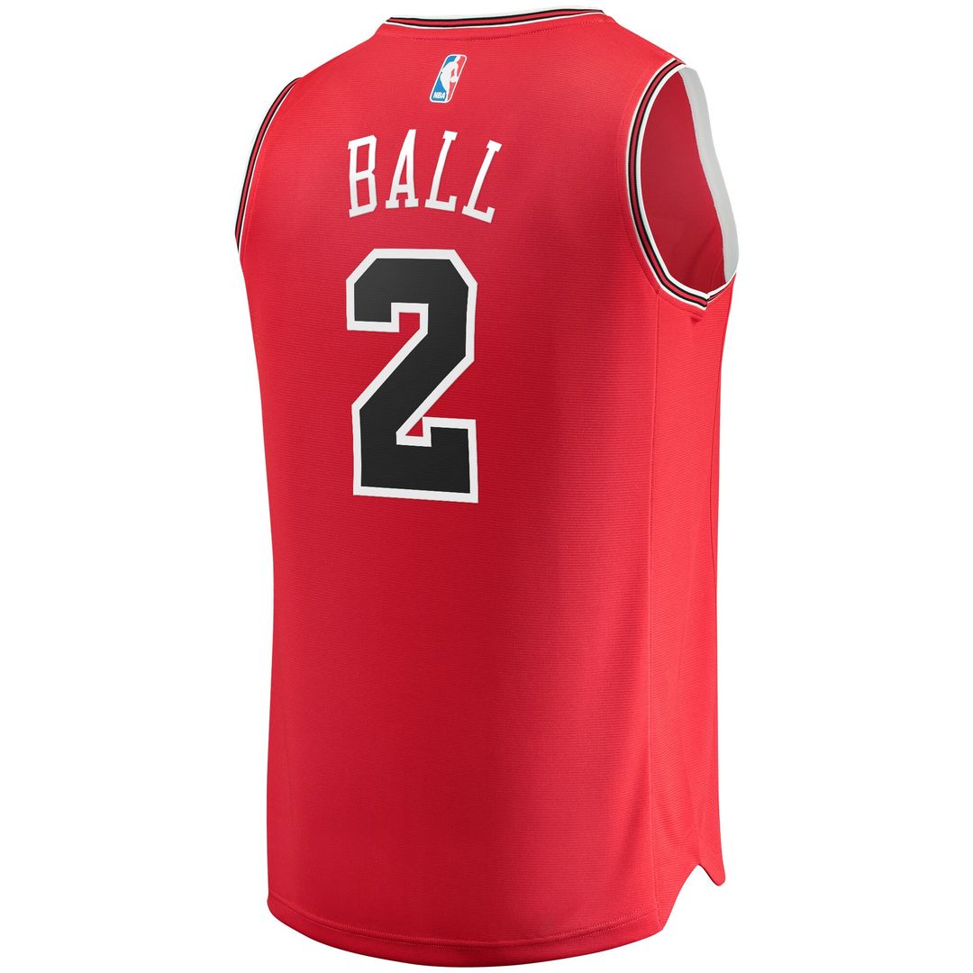 Lonzo Ball Chicago Bulls Fanatics Youth Fast Break Road Replica Jersey - Icon Edition - Red Official NBA Team Apparel Basketball Fan Gear
