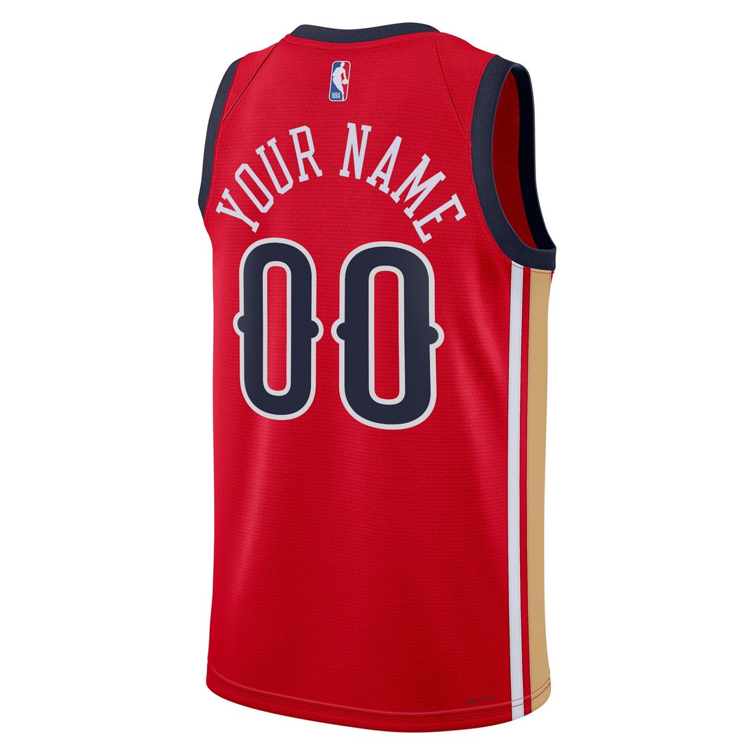 New Orleans Pelicans Jordan Brand Unisex Swingman Custom Jersey - Red - Statement Edition Official NBA Team Apparel Basketball Fan Gear