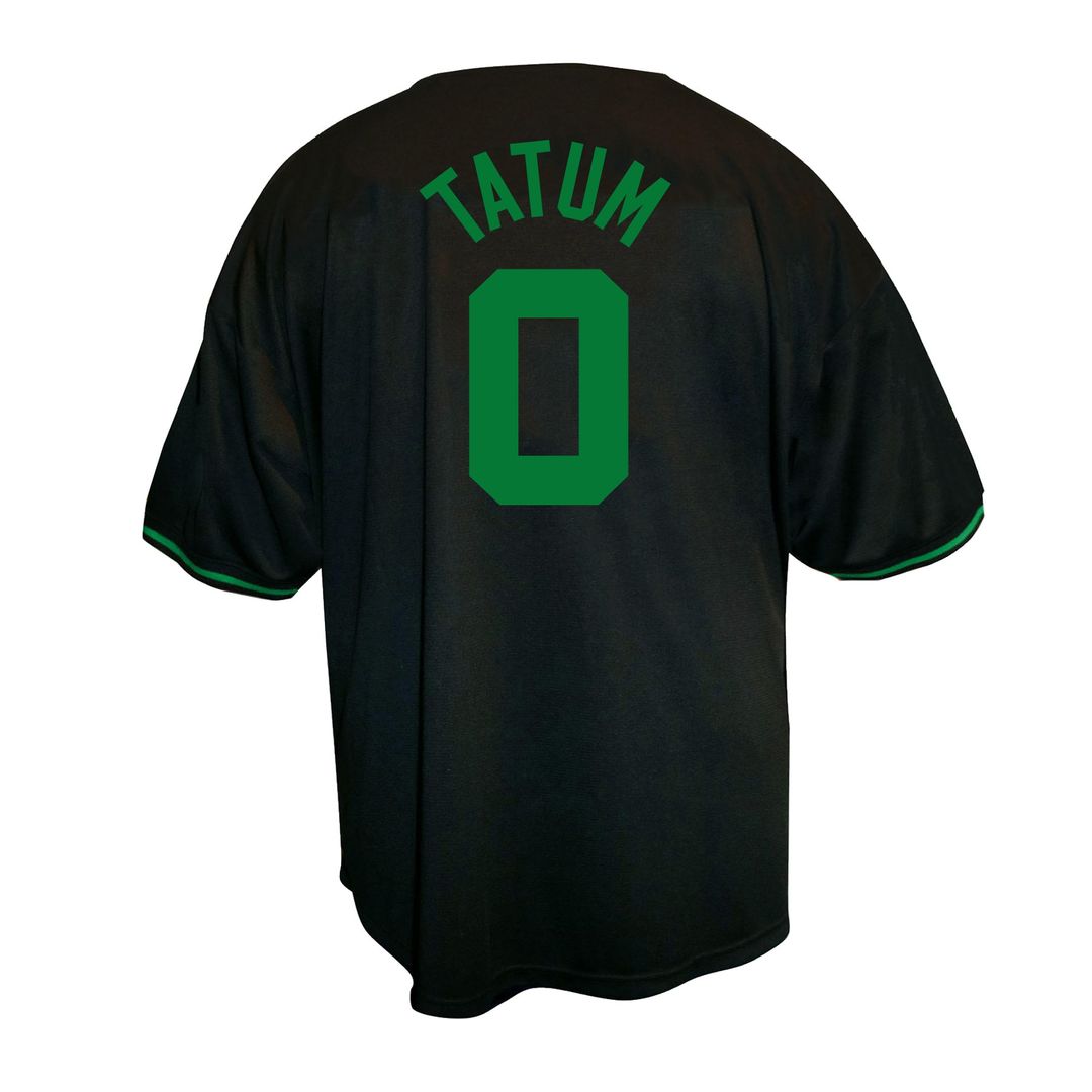 Jayson Tatum Boston Celtics Profile Big & Tall Name & Number Button-Up Jersey - Black Official NBA Team Apparel Basketball Fan Gear
