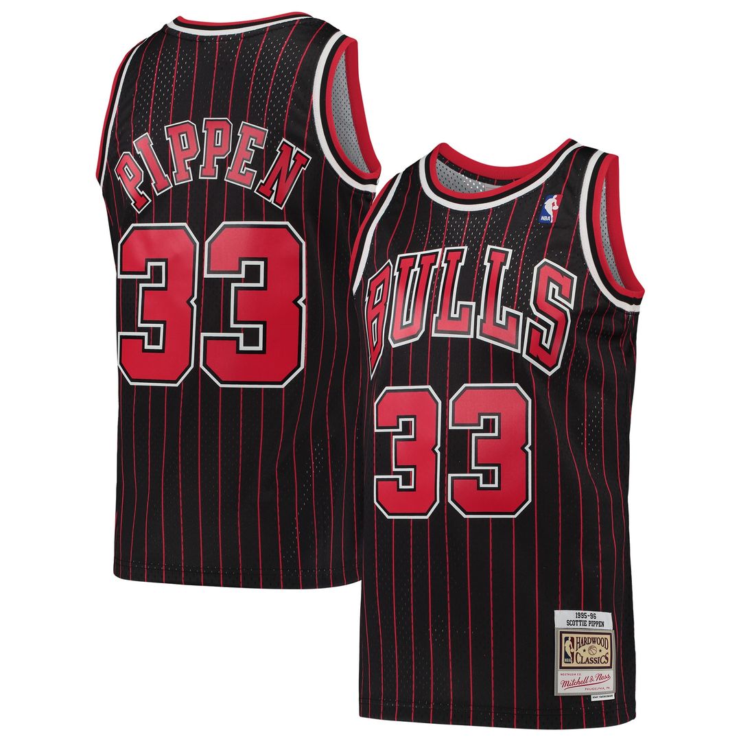 Scottie Pippen Chicago Bulls Mitchell & Ness Hardwood Classics Swingman Jersey - Black Official NBA Team Apparel Basketball Fan Gear