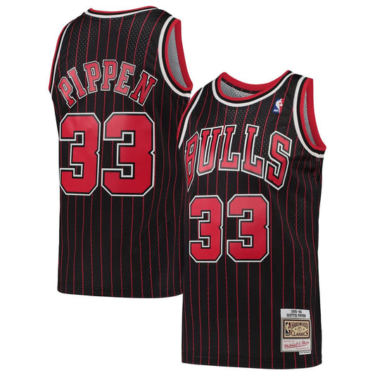 Scottie Pippen Chicago Bulls Mitchell & Ness Hardwood Classics Swingman Jersey - Black Official NBA Team Apparel Basketball Fan Gear
