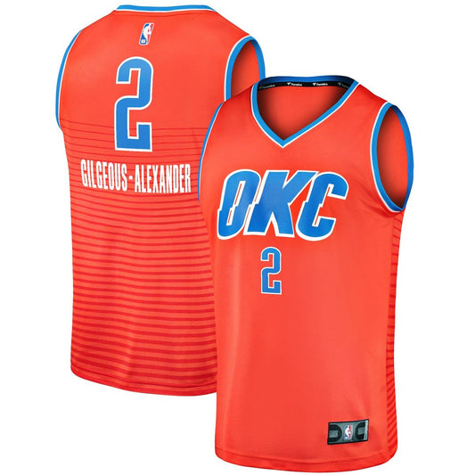 Shai Gilgeous-Alexander Oklahoma City Thunder Fanatics Fast Break Player Jersey - Statement Edition - Orange Official NBA Team Apparel Basketball Fan