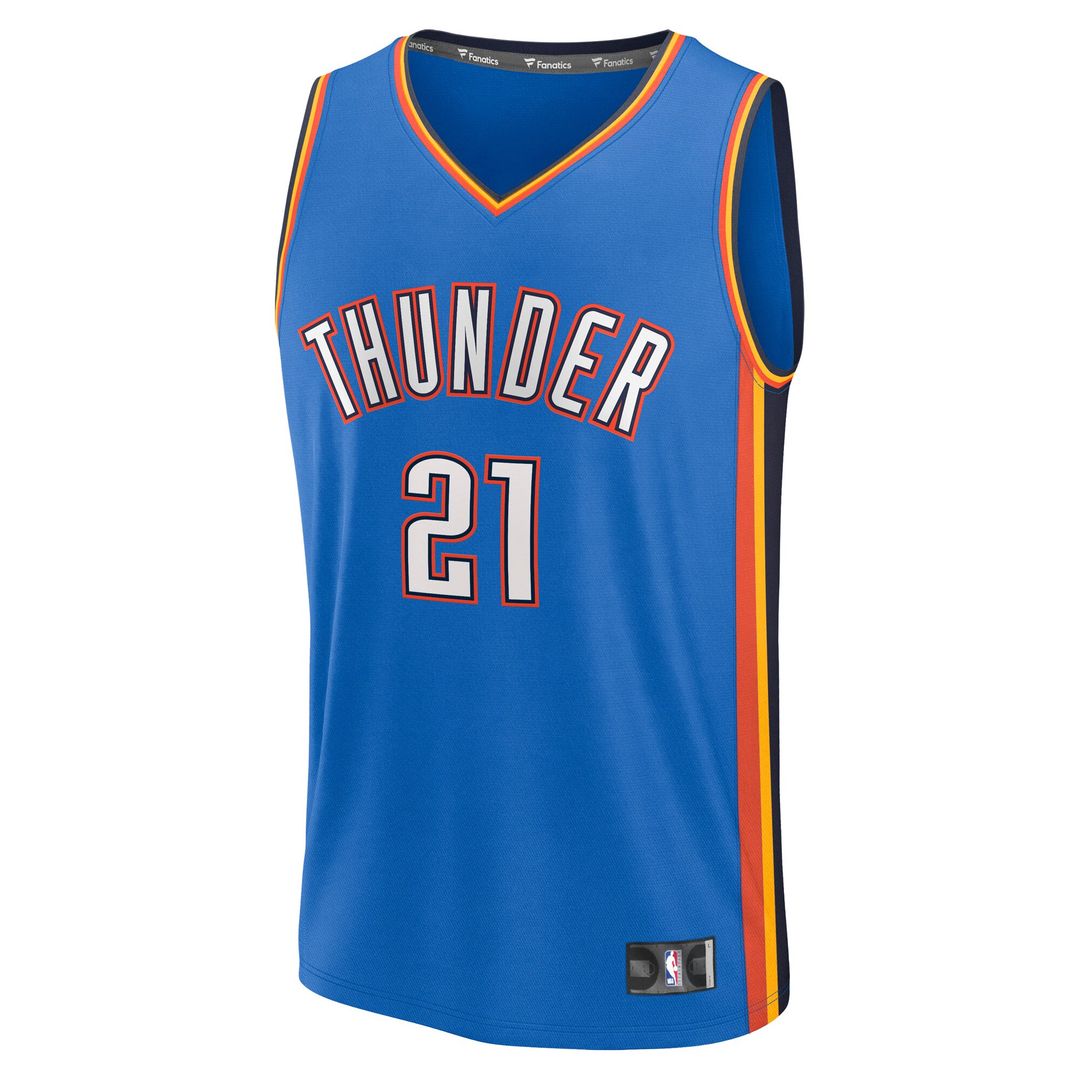 Aaron Wiggins Oklahoma City Thunder Fanatics Fast Break Replica Player Jersey - Icon Edition - Blue Official NBA Team Apparel Basketball Fan Gear