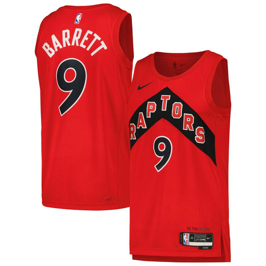 RJ Barrett Toronto Raptors Nike Unisex Swingman Player Jersey - Icon Edition - Red Official NBA Team Apparel Basketball Fan Gear