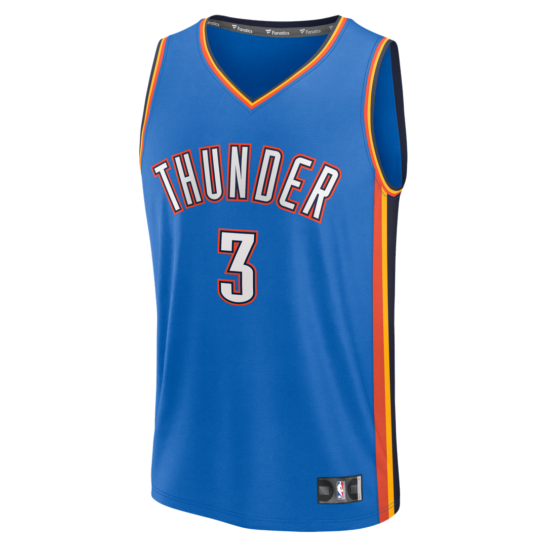Jared McCain Oklahoma City Thunder Fanatics Youth Fast Break Jersey - Icon Edition - Blue Official NBA Team Apparel Basketball Fan Gear