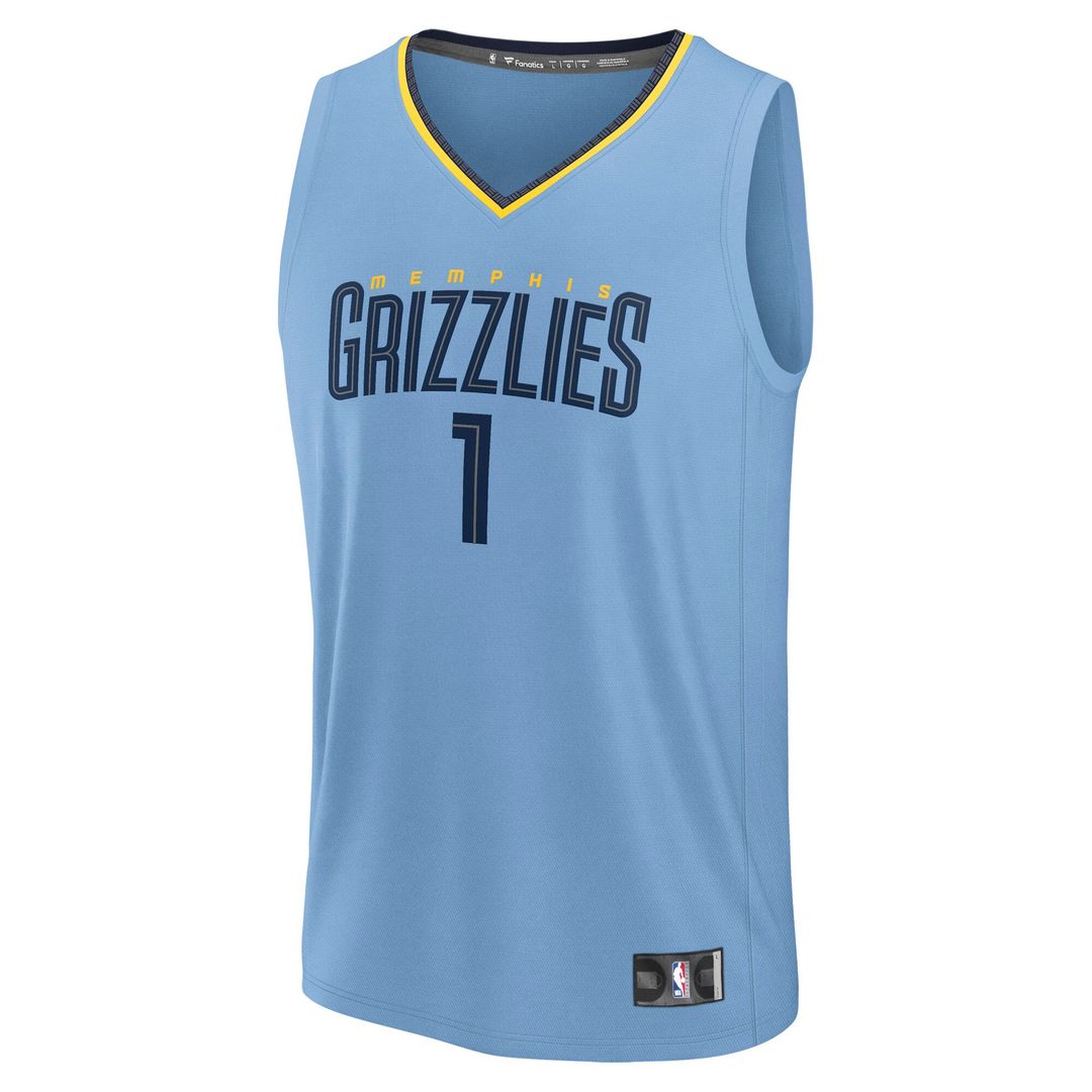 Scotty Pippen Jr. Memphis Grizzlies Fanatics Fast Break Replica Player Jersey - Statement Edition - Light Blue Official NBA Team Apparel Basketball Fa