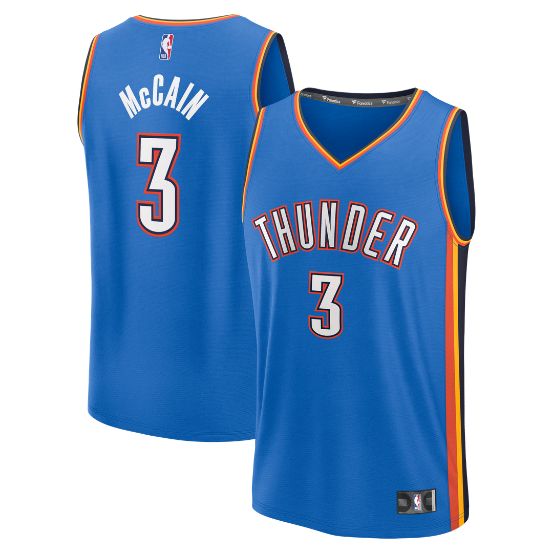 Jared McCain Oklahoma City Thunder Fanatics Youth Fast Break Jersey - Icon Edition - Blue Official NBA Team Apparel Basketball Fan Gear