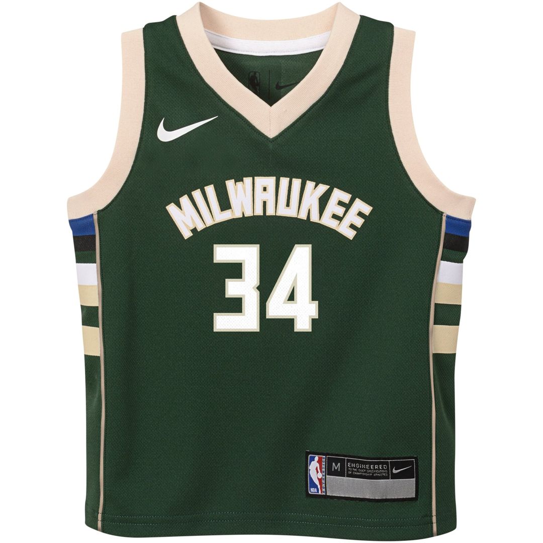 Giannis Antetokounmpo Milwaukee Bucks Nike Preschool Swingman Player Jersey - Icon Edition - Hunter Green Official NBA Team Apparel Basketball Fan Gea