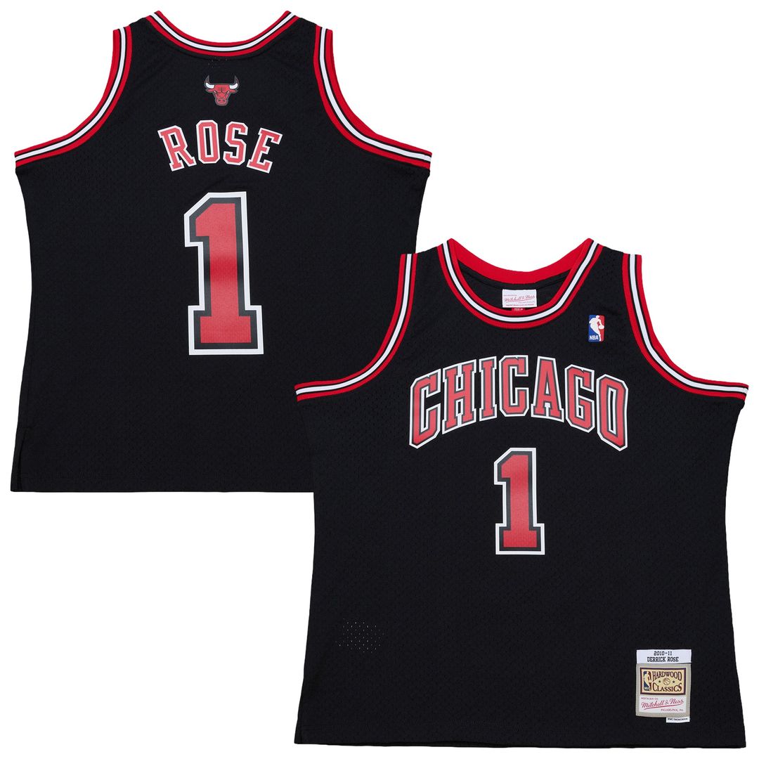 Derrick Rose Chicago Bulls Mitchell & Ness Big & Tall 2010/11 Swingman Jersey - Black Official NBA Team Apparel Basketball Fan Gear