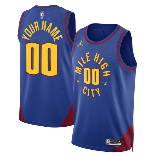 Denver Nuggets Jordan Brand Unisex 2022/23 Swingman Custom Jersey - Statement Edition - Blue Official NBA Team Apparel Basketball Fan Gear