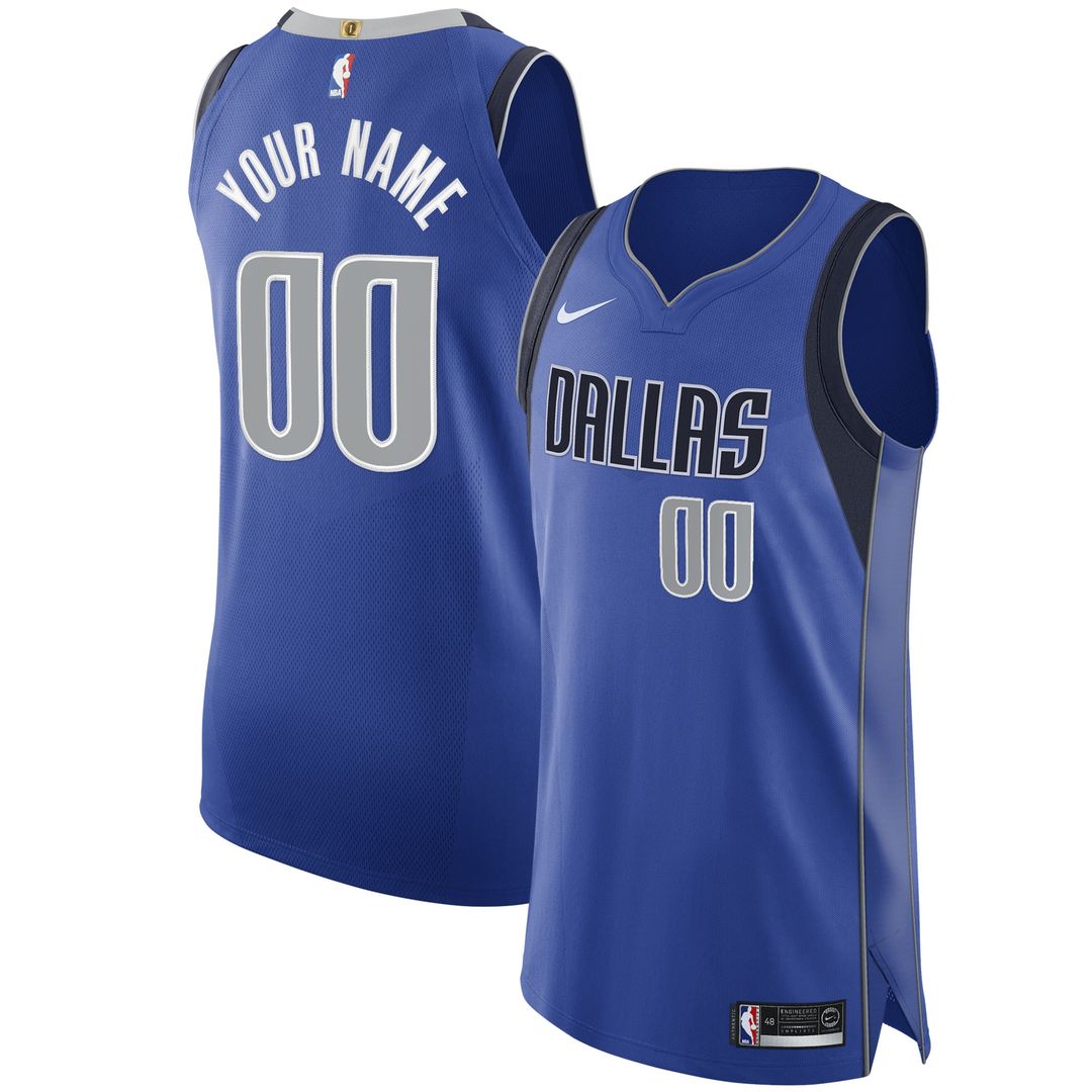 Dallas Mavericks Nike 2020/21 Authentic Custom Jersey Royal - Icon Edition Official NBA Team Apparel Basketball Fan Gear