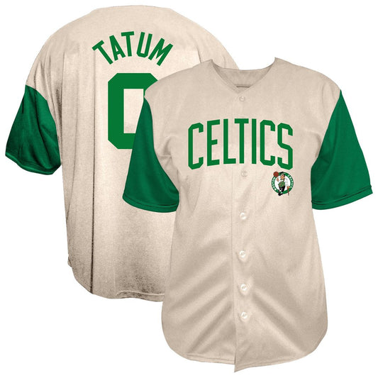 Jayson Tatum Boston Celtics Fanatics Baseball Jersey - Cream Official NBA Team Apparel Basketball Fan Gear