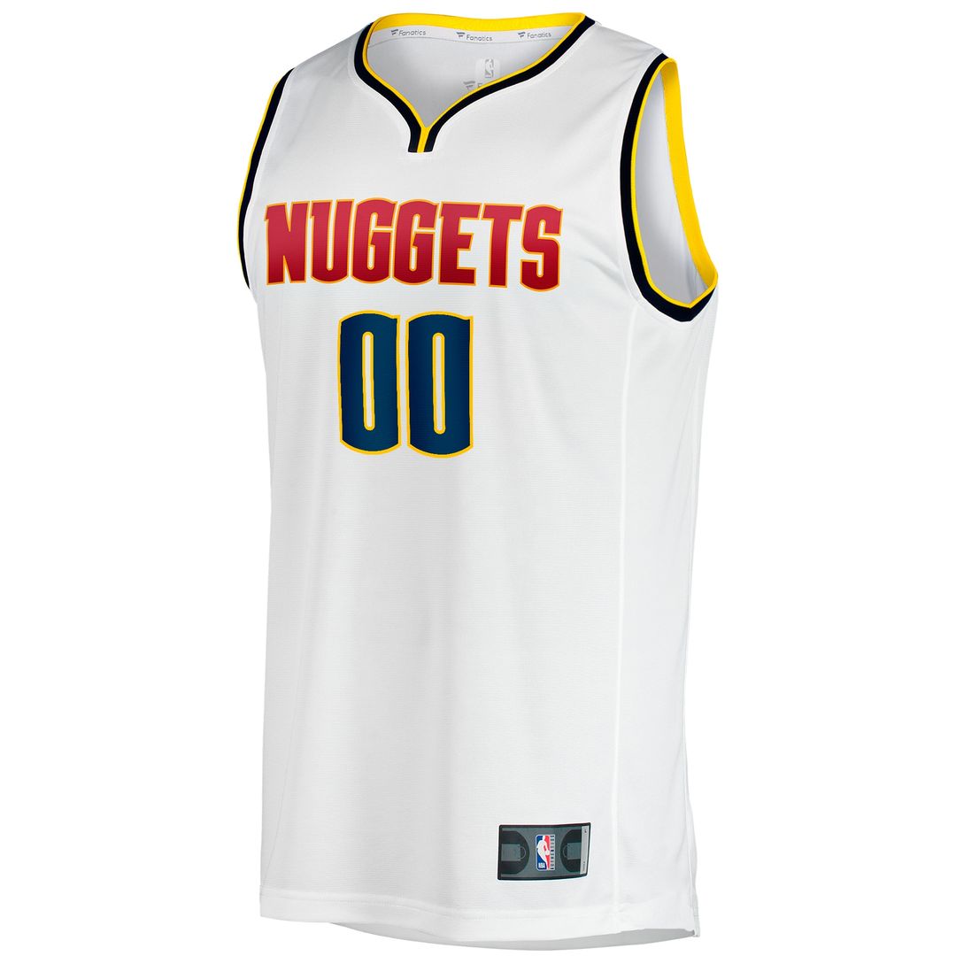 Denver Nuggets Fanatics Fast Break Custom Replica Jersey - Association Edition - White Official NBA Team Apparel Basketball Fan Gear