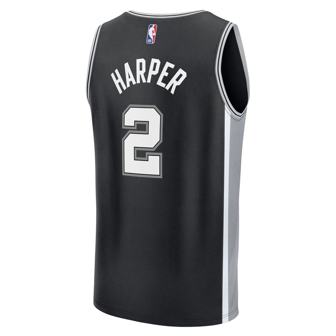 Dylan Harper San Antonio Spurs Fanatics 2025 NBA Draft First Round Pick Fast Break Replica Jersey - Icon Edition - Black Official NBA Team Apparel Bas