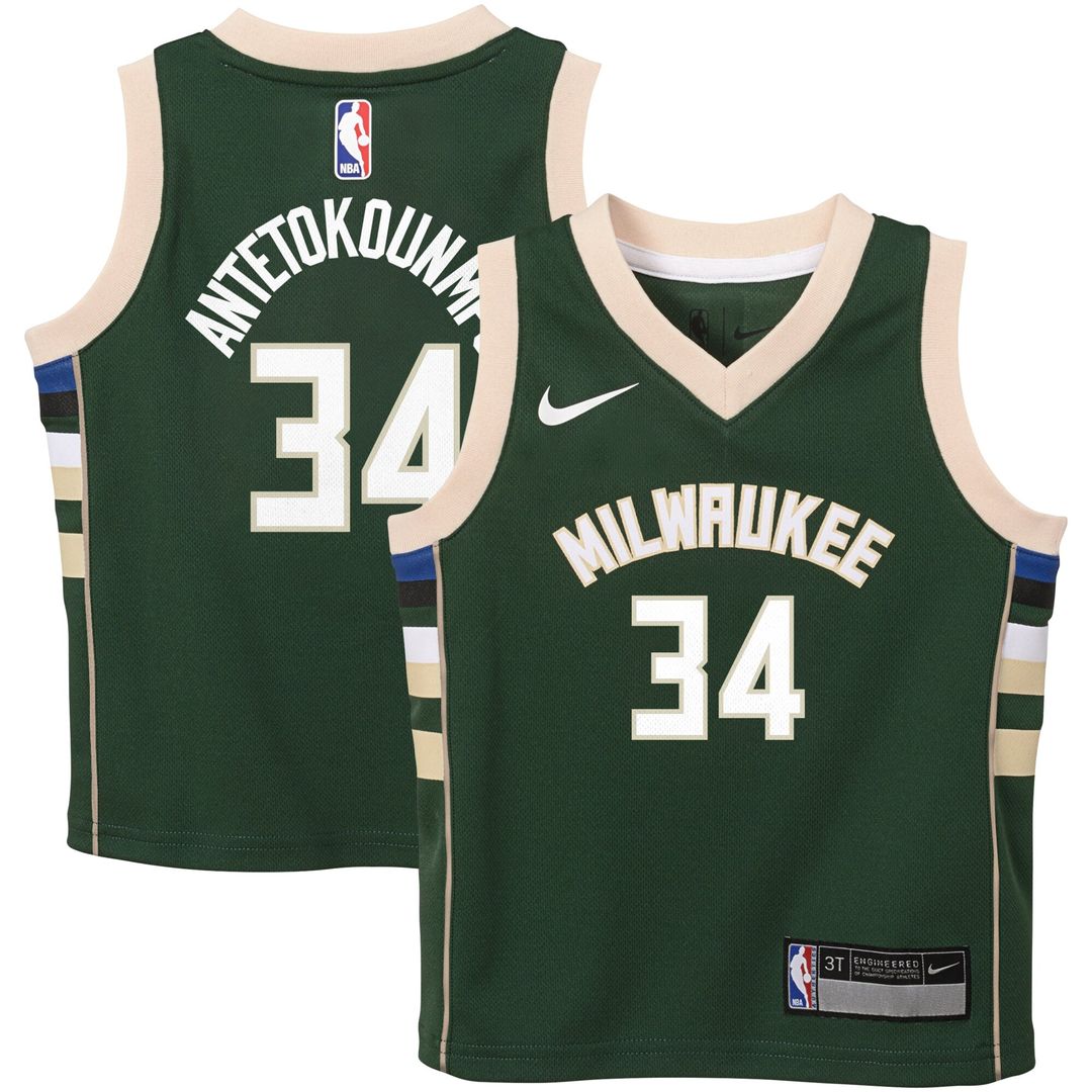 Giannis Antetokounmpo Milwaukee Bucks Nike Toddler Swingman Player Jersey - Icon Edition - Green Official NBA Team Apparel Basketball Fan Gear