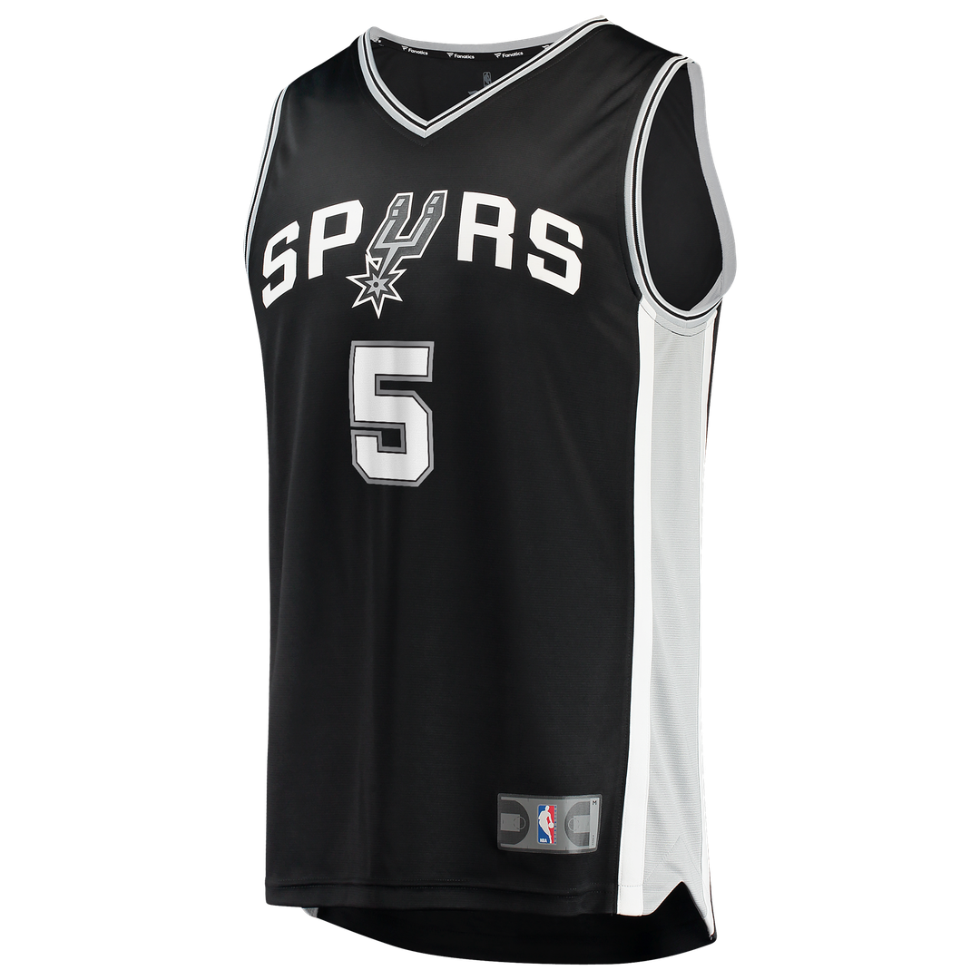 Stephon Castle San Antonio Spurs Fanatics 2026 NBA Finals Patch Fast Break Jersey - Icon Edition - Black Official NBA Team Apparel Basketball Fan Gear