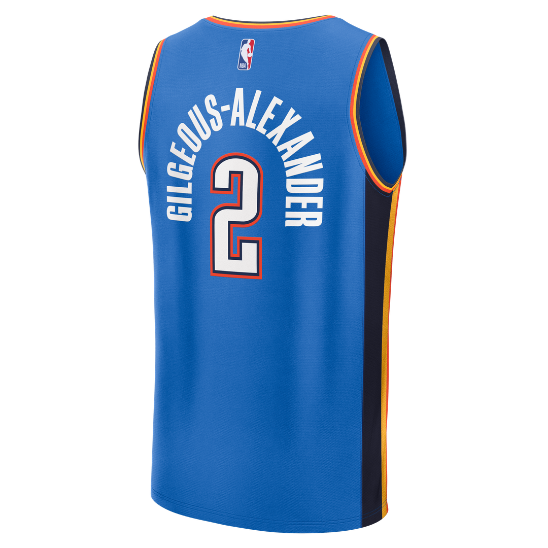 Shai Gilgeous-Alexander Oklahoma City Thunder Fanatics Fast Break Replica Player Jersey - Icon Edition - Blue Official NBA Team Apparel Basketball Fan