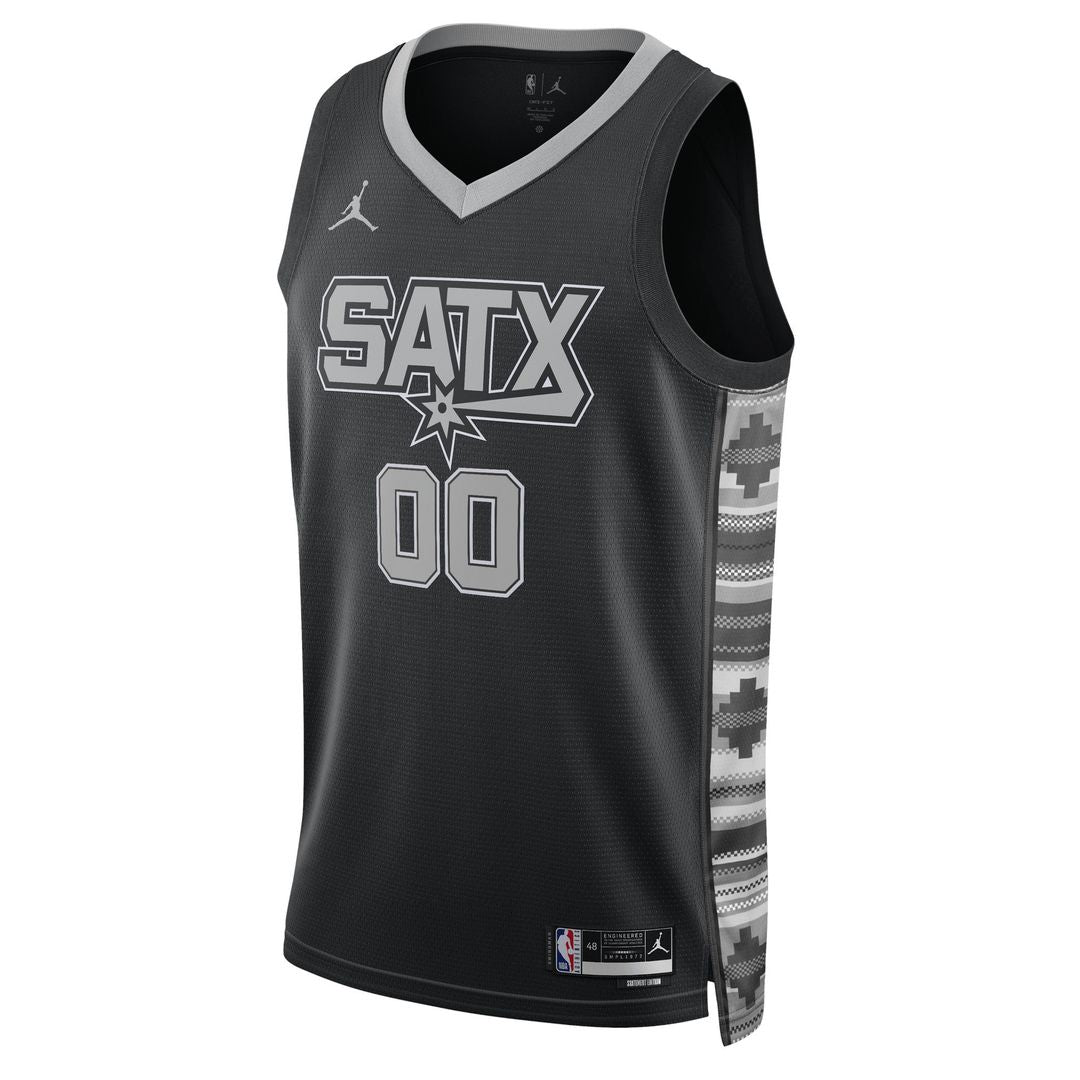 San Antonio Spurs Jordan Brand Unisex 2022/23 Swingman Custom Jersey - Statement Edition - Black Official NBA Team Apparel Basketball Fan Gear