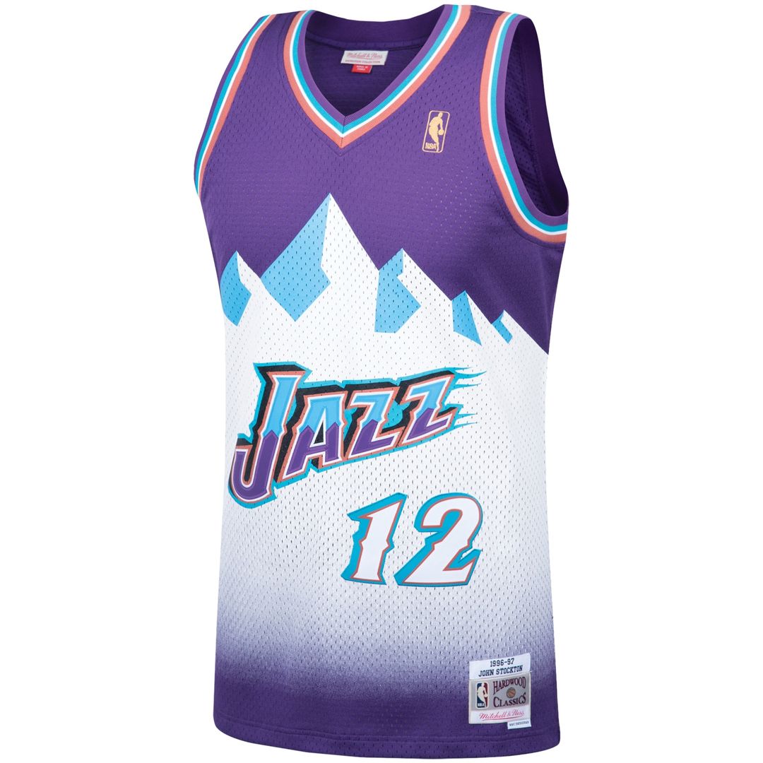 John Stockton Utah Jazz Mitchell & Ness Hardwood Classics Swingman Jersey - Purple Official NBA Team Apparel Basketball Fan Gear
