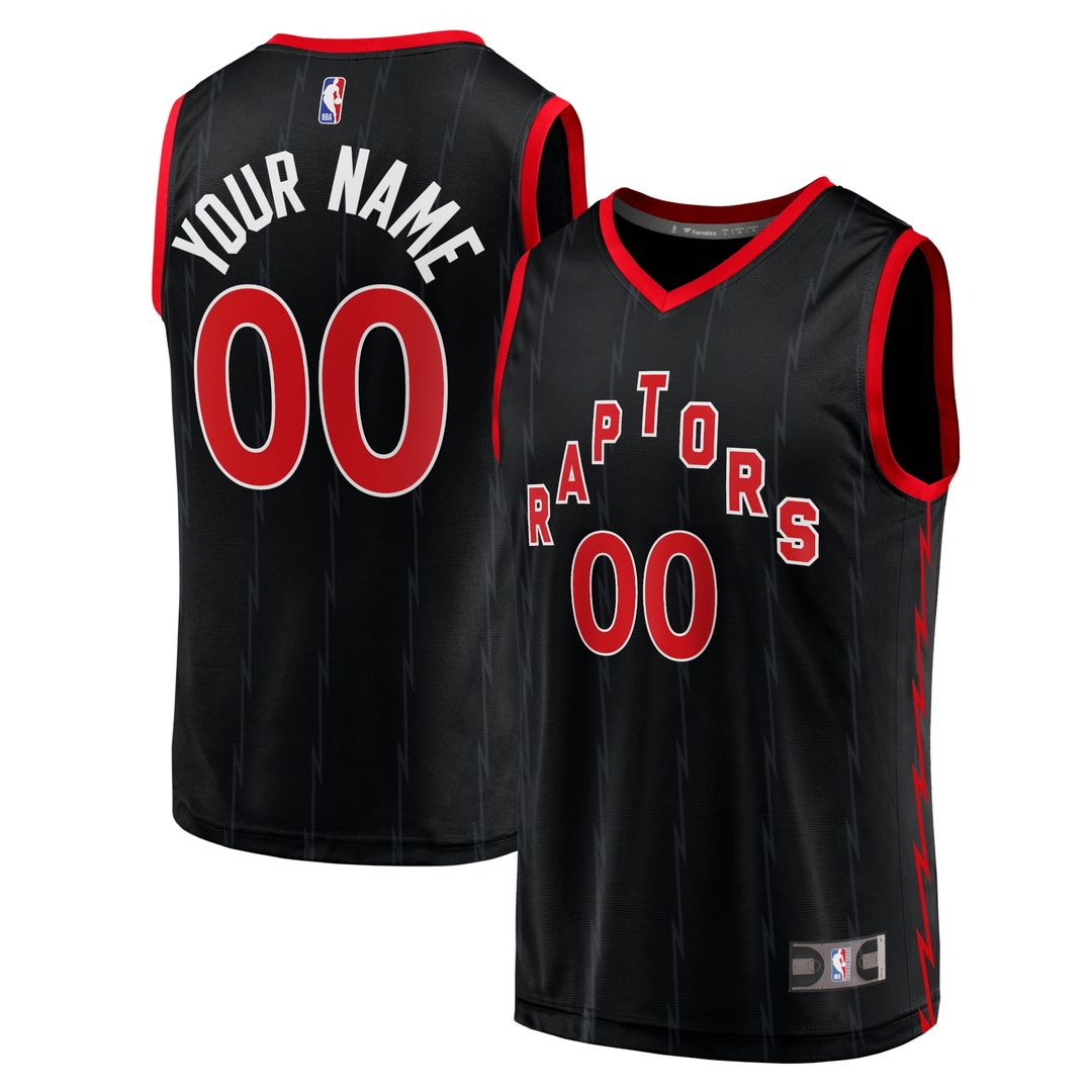 Toronto Raptors Fanatics Fast Break Replica Custom Jersey Black - Statement Edition Official NBA Team Apparel Basketball Fan Gear