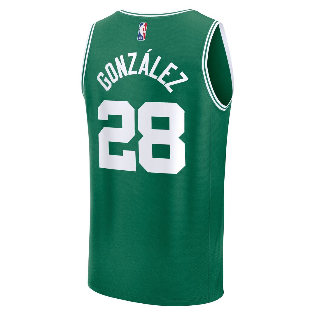 Hugo Gonzalez Boston Celtics Fanatics Youth 2025 NBA Draft First Round Pick Fast Break Replica Jersey - Icon Edition - Kelly Green Official NBA Team A