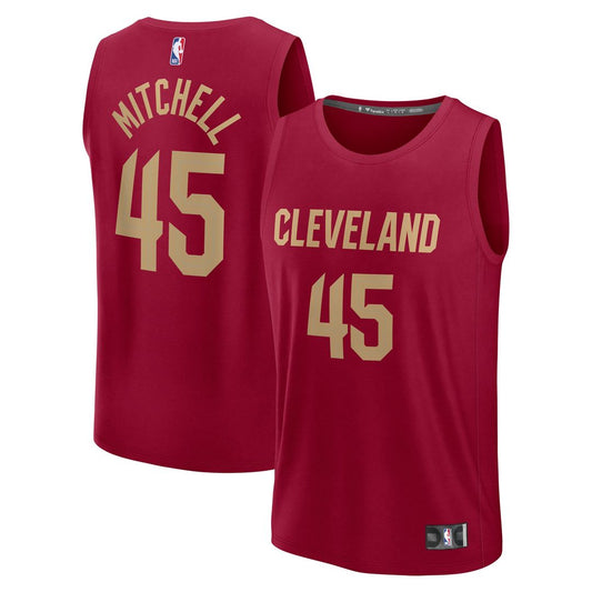 Donovan Mitchell Cleveland Cavaliers Fanatics Youth Fast Break Replica Player Jersey - Icon Edition - Wine Official NBA Team Apparel Basketball Fan Ge