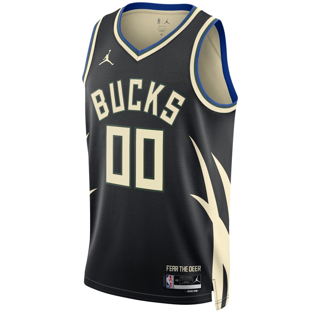 Milwaukee Bucks Jordan Brand Unisex 2022/23 Swingman Custom Jersey - Statement Edition - Black Official NBA Team Apparel Basketball Fan Gear