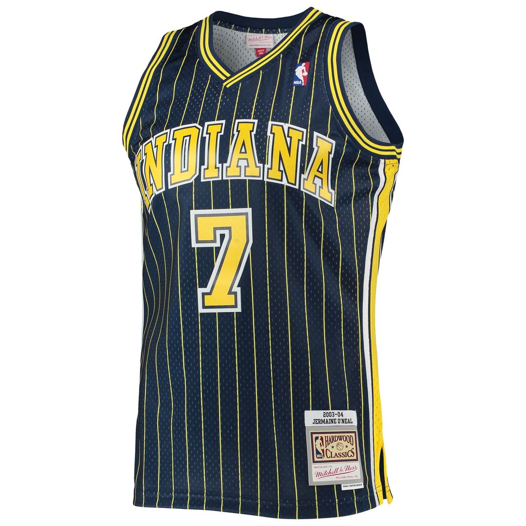 Jermaine O'Neal Indiana Pacers Mitchell & Ness 2003/04 Hardwood Classics Swingman Jersey - Navy Official NBA Team Apparel Basketball Fan Gear