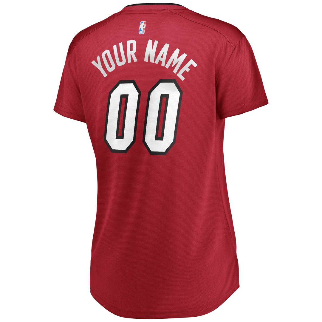 Miami Heat Fanatics Women's Fast Break Replica Custom Jersey Wine - Statement Edition Official NBA Team Apparel Basketball Fan Gear